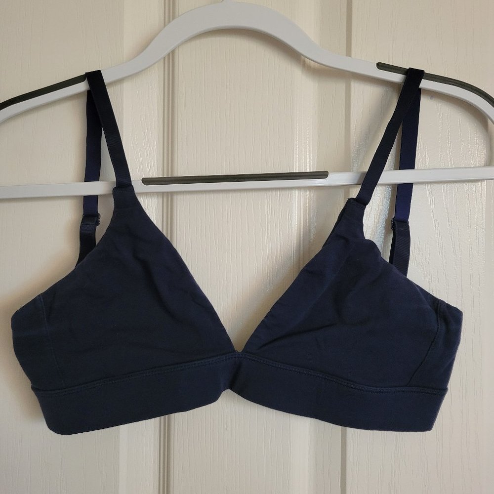 Organic Basics Navy Blue Triangle Bra Sz Small